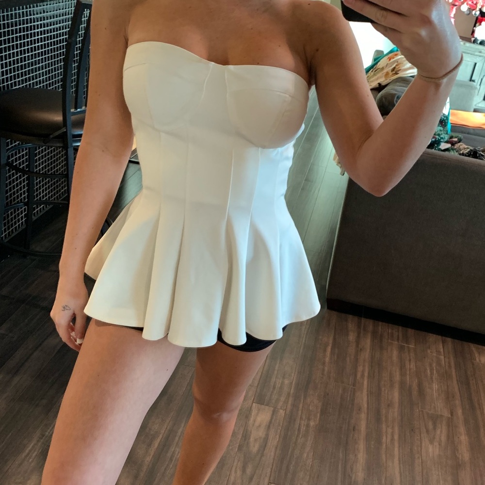 White strapless top